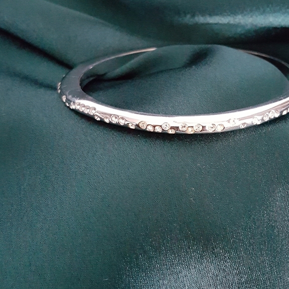 Swarovski Bangle Bracelet - Silver Tone Crystals - Picture 2 of 5